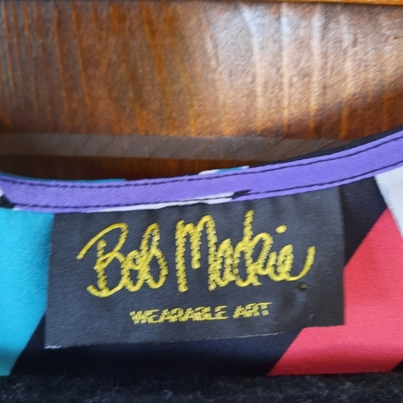 Vintage Bob Mackie Wearable Art geometric mixed animal print open front kimono - Picture 9 of 11